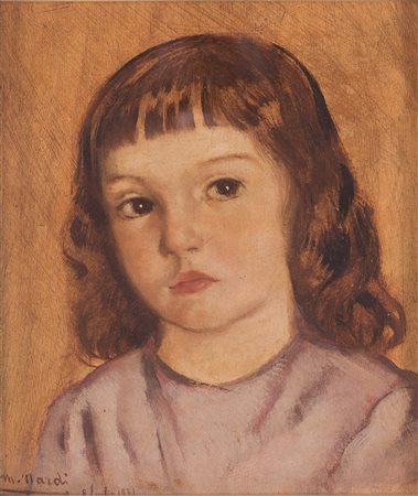 ANTONIO MARIA NARDI (Ostellato 1897 - Bologna 1973) “Ritratto di bambina”,...