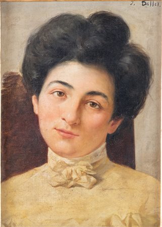 GAETANO BELLEI (Modena 1857 - 1922), attr. “Ritratto femminile”. Olio su...