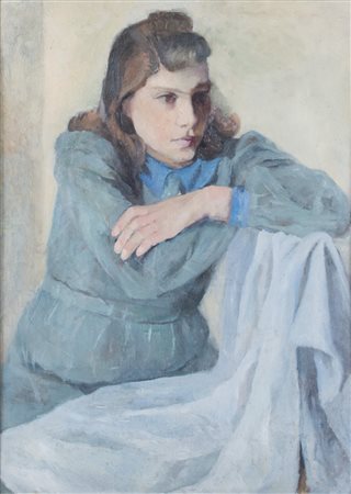 IDA DONATI FORMIGGINI (1881 - 1956) "Ritratto di fanciulla". Olio su tavola....