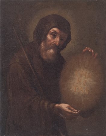 Maestro del XVIII secolo. “San Francesco da Paola”. Olio su tela. Cm 43x34.