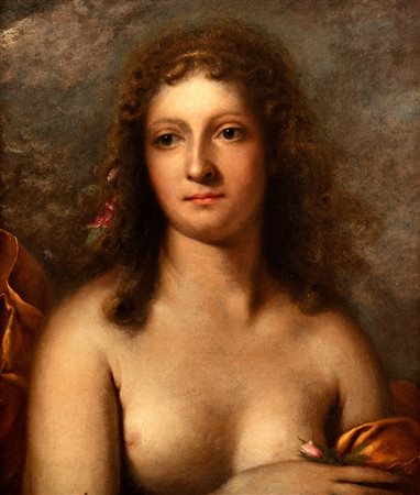 Girolamo Forabosco (Venezia 1605-Padova 1679)  - Ritratto di donna in veste di Flora