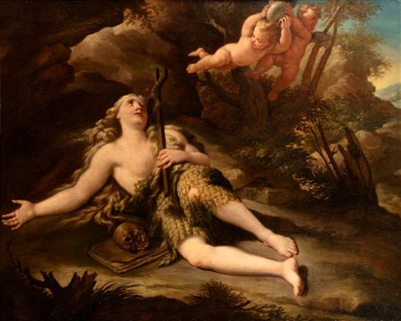 Nicola Vaccaro (Napoli 1640-1709)  - Maddalena nel deserto