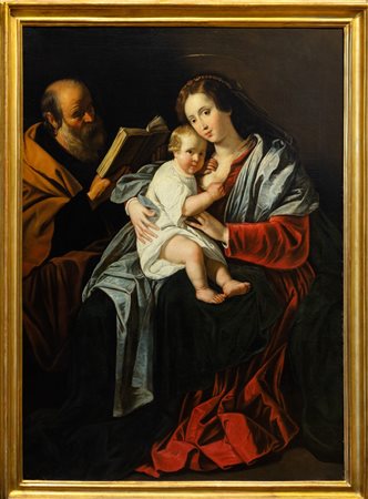 Atelier di Bartolomeo Cavarozzi  (Viterbo 1587 – Roma 1625) - Sacra Famiglia