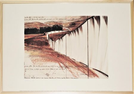 Christo RUNNING FENCE, CALIFORNIA 1976 cromolitografia, cm 76x56 non numerata...