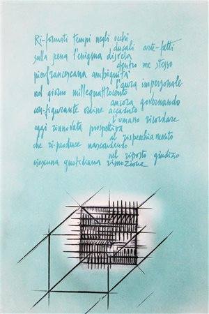 Arnaldo Pomodoro SENZA TITOLO acquaforte calcografia, cm 45x33 firma es. VIII...