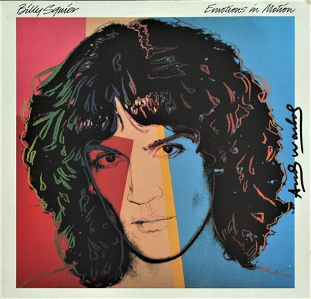 Andy Warhol BILLY SQUIER copertina vinile autografata, cm 31,5x31,5 cm firma