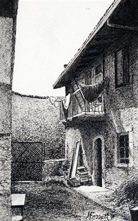 MARIO FOSSATI (1918-1999) - Serina. Rustico, 1991