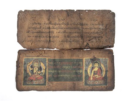 FOGLIO DI MANOSCRITTO BUDDHISTA<br>Tibet o Nepal, XVII secolo<br><br>