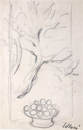 LILLONI UMBERTO (Milano 1898 - Milano 1980) "Senza titolo" Disegno su carta...