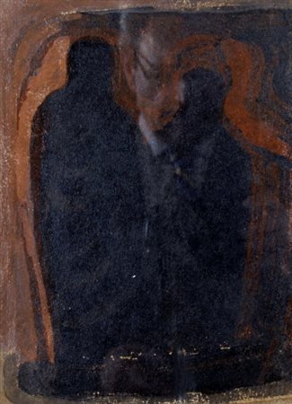 SIRONI MARIO (Sassari 1885 - Sassari 1961) "Figure" Tempera su carta intelata...