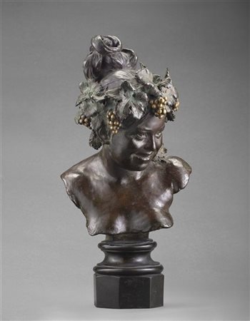 Eugenio Maccagnani "La baccante" 1880
scultura in bronzo poggiante su base in ma