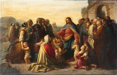 Antonio Licata "Venite ad me parvolos" 1875
olio su tavola (cm 32x49)
Firmato e