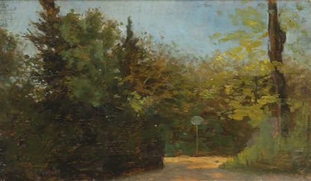 Guglielmo Ciardi "Parco" 
olio su tavola (cm 12x20)
Firmato in basso a sinistra