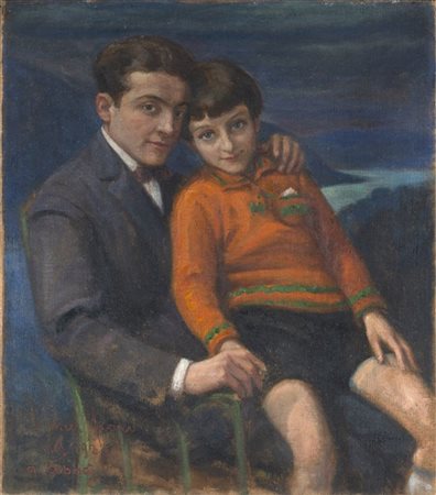 Arturo Abbà "I figli dell'artista" 1924
olio su tela (cm 93x81)
Firmato e datato