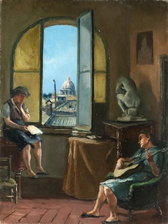 Alberto Ziveri "Interno" 1946
olio su tela (cm 81x60,5)
Firmato e datato in bass