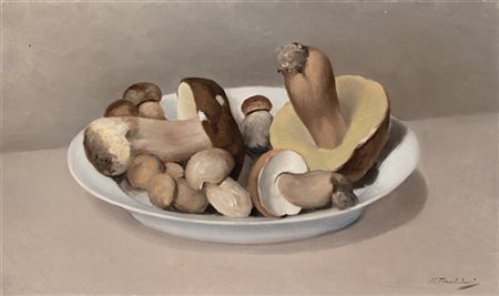 Francesco Trombadori "Natura morta con funghi" 
olio su tela (cm 50x29,5)
Firmat