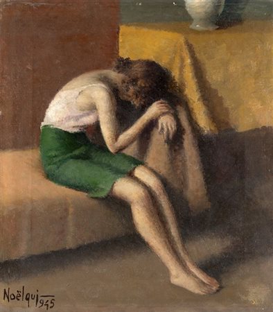 Noel Quintavalle "Delusione" 945
olio su tela (cm 40x35)
Firmato e datato in bas