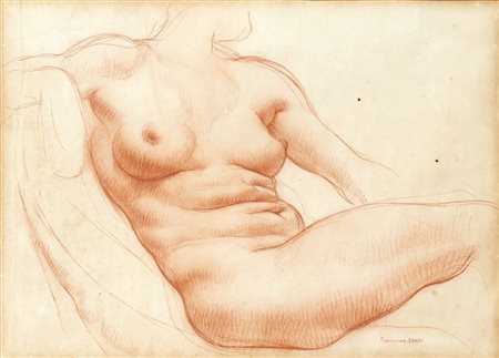 Romano Dazzi "Nudo" 
disegno a sanguigna su carta (cm 35x48)
Firmato in basso a