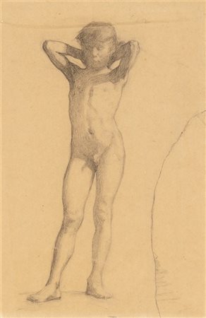 Giuseppe Pellizza da Volpedo "Ragazzo nudo in posa" 
disegno a matita su carta (