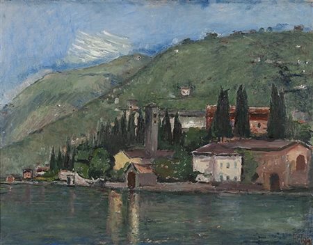 Arturo Tosi "Sul lago di Como" 
olio su tela (cm 70x90)
Firmato in basso a destr