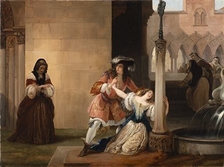 Francesco Hayez "Luigi XIV e Mademoiselle de La Vallère" 1838
olio su tela (cm 7