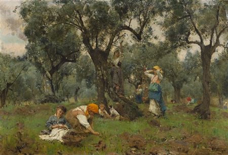 Francesco Paolo Michetti "La raccolta delle olive" 
olio su tela (cm 40,5x61)
Fi