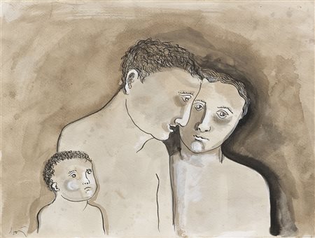 Enrico Baj, La famiglia, 1953