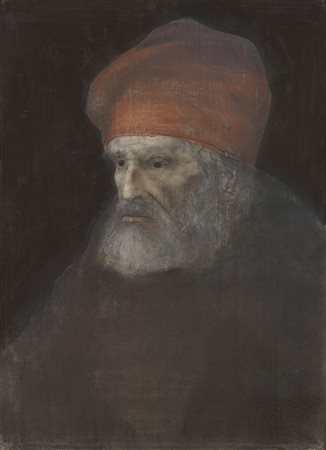 Pietro Annigoni, Ritratto di uomo con copricapo rosso