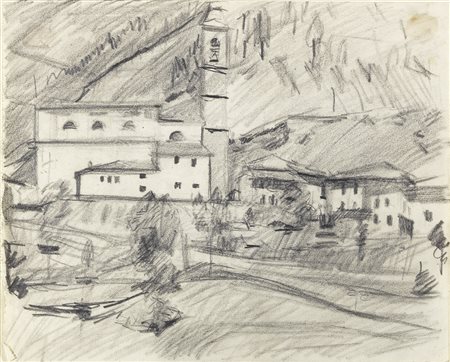 Mario Sironi, Paesaggio con chiesa