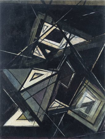 LUIGI SPAZZAPAN<BR>Gradisca d'Isonzo (GO) 1889 - 1958 Torino<BR>"Geometrie in libertà (Composizione geometrica)" 2^ versione, anni '40/'50