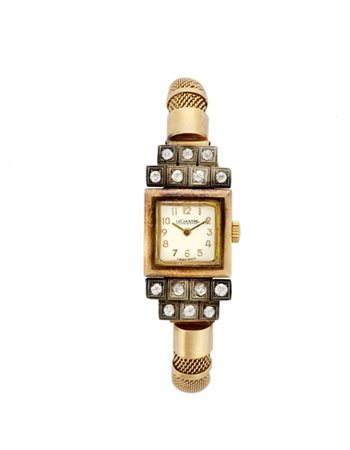 LECOULTRE
Orologio da polso da donna in oro 18K rifinito con diamanti, braccial