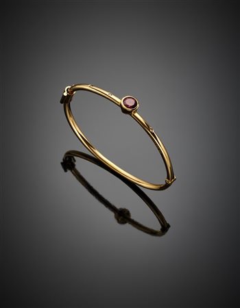 MANFREDI
Bracciale rigido apribile in oro rosa con granato e diamanti, g 22,27