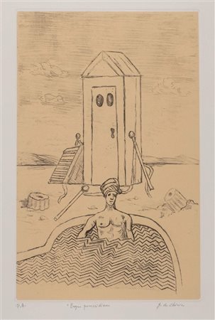 Giorgio de Chirico (Volos 1888-Roma 1978)  - Bagno Pomeridiano, 1972