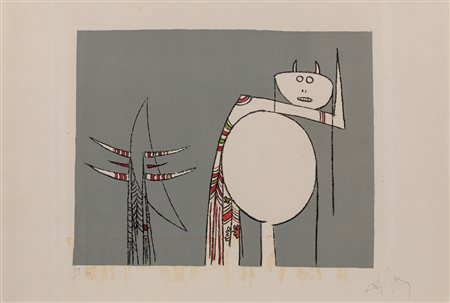 Wifredo Lam (Sagua la Grande 1902-Parigi 1982)  - Figure, 1960