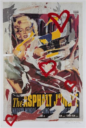 Mimmo Rotella (Catanzaro 1918-Milano 2006)  - Marylin con i cuori, 1998