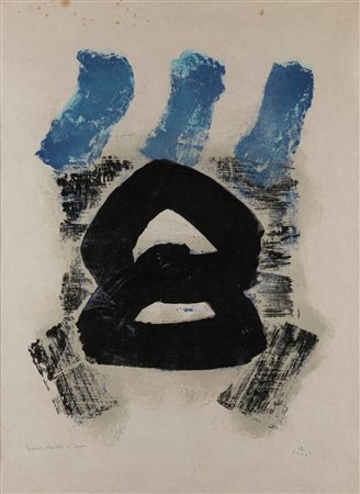 Kumi Sugai (Kōbe 1919-1996)  - Bleu-noir, 1960