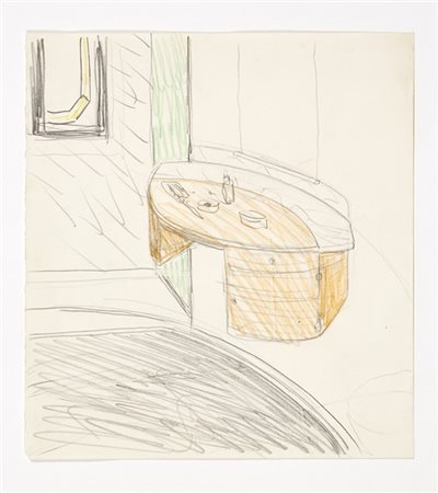 Carlo Scarpa Schizzo per la toilette del bagno padronale di Casa Zentner. Zurigo