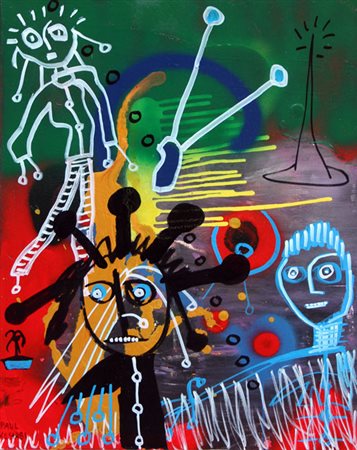 KOSTABI Paul (Whittier (USA) 1963) Weir goes for gold, 2005 olio su tela, cm....