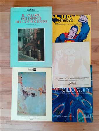 ARTISTI VARI ( VIRGILIO GUIDI, DIPINTI ARTISTI TOSCANI E DELL'OTTOCENTO, GIORGIO MORANDI, ANDY WARHOL, DIPINTI DELL'OTTOCENTO)- Lotto unico di 5 cataloghi