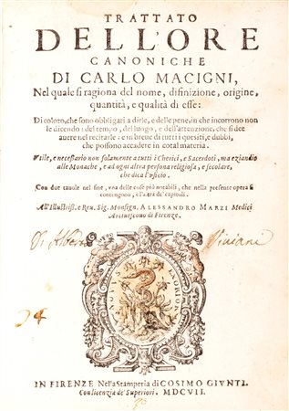 Regole Religiose - Macigni, Carlo - Trattato Dell' Ore Canoniche 