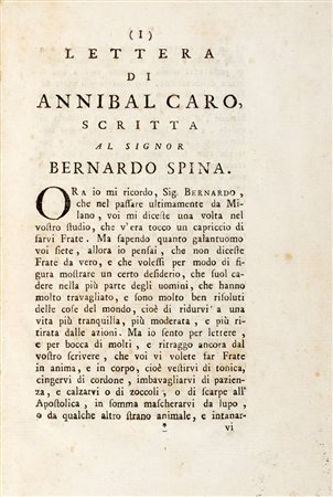 Caro, Annibale - Lettera di Annibal Caro scritta al signor Bernardo Spina