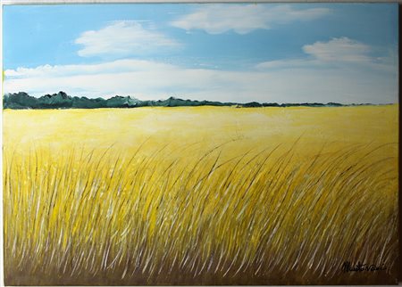 MANTOVANI COSTANZA x (x) 1976 Campo di Grano 2018 Olio su Tela 50,00x70,00