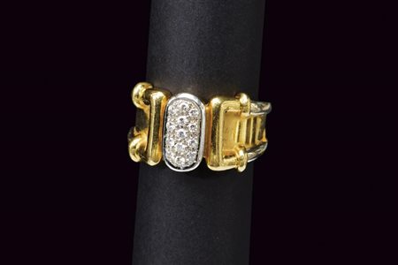 Anello oro e pavé di diamanti