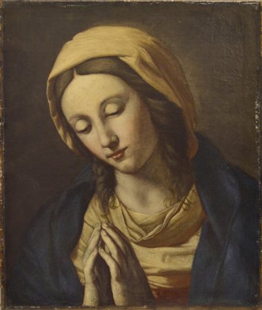 Scuola Emiliana della fine del XVII secolo MADONNA IN PREGHIERA olio su tela,...