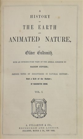 Goldsmith, Oliver., Washington Irving. Baron Cuvier. A HISTORY OF THE EARTH...