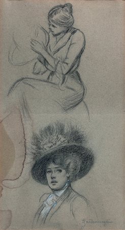 Federico Zandomeneghi (1841-1917)  - Studio di donne