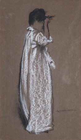 Federico Zandomeneghi (1841-1917)  - Studio per "La toilette (Il ricciolo)"