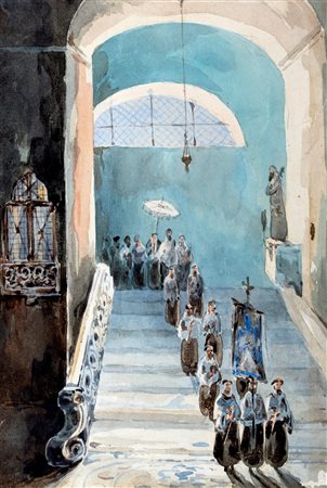 Federico Zandomeneghi (1841-1917)  - Processione, About 1870