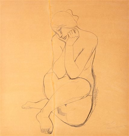 Maurice Sterne (Libau 1878-Mount Kisco 1957)  - Nudo femminile seduto, 1911