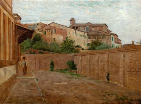 Nicolò Cannicci (Firenze 1846-1906)  - Veduta di San Giminiano, 1893